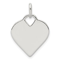 Sterling Silver Polished Engravable 18mm Heart Charm view 1