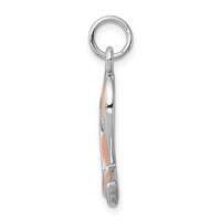 Sterling Silver Rhodium-platedEnamel Ribbon Charm view 2