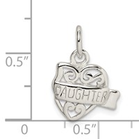 Sterling Silver Heart Daughter Charm view 3