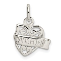 Sterling Silver Heart Daughter Charm view 1