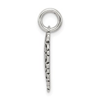 Sterling Silver Antiqued Daddys Little Girl Heart Charm view 2