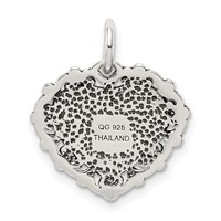 Sterling Silver Antiqued Daddys Little Girl Heart Charm view 4