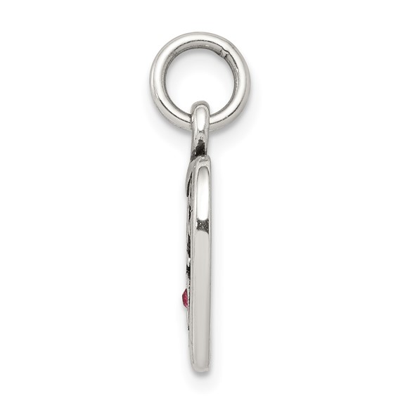 Sterling Silver Antiqued Sweet 16 Heart Charm