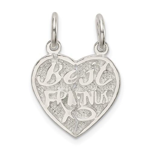 Sterling Silver Best Friends 2-piece Break Apart Heart Charm