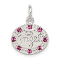 Sterling Silver Pendant with Stellux Crystal Angel view 1