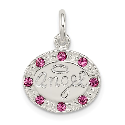 Sterling Silver Pendant with Stellux Crystal Angel