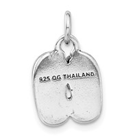 Sterling Silver 3-D Polished & Antiqued Baby Shoes Charm view 4