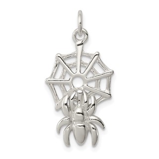 Sterling Silver Spider on Web Charm