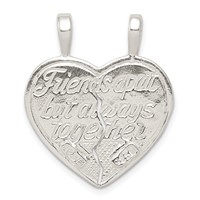 Sterling Silver Best Friend 2-piece Break Apart Heart Charm view 3