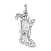 Sterling Silver Rhodium-platedEnamel Stocking Charm view 3