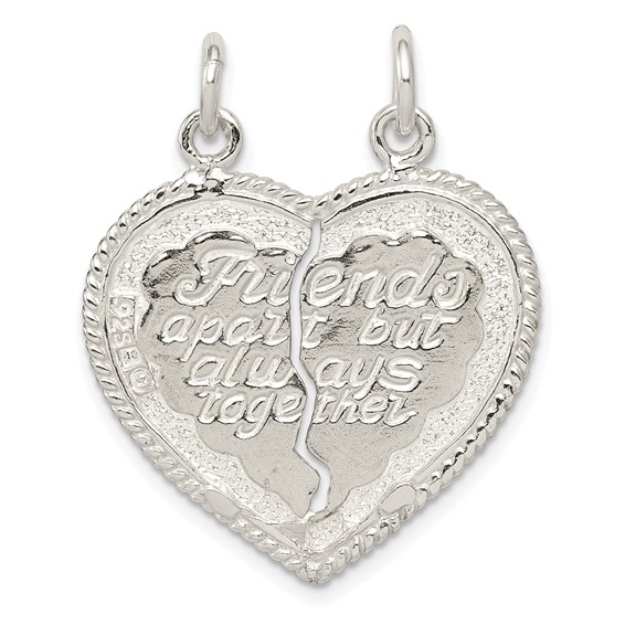 Sterling Silver Best Friend 2-piece break apart Heart Charm