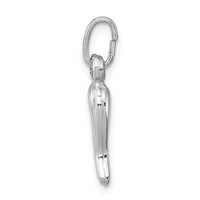 Sterling Silver Rhodium-plated Polished 3-D Italian Horn Charm view 2
