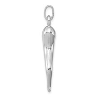 Sterling Silver Rhodium-plated Italian Horn Pendant view 2