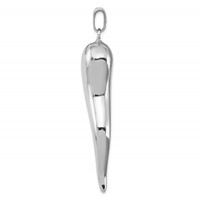 Sterling Silver Rhodium-plated Italian Horn Pendant view 2