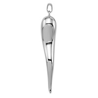 Sterling Silver Rhodium-plated Italian Horn Pendant view 2