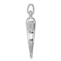 Sterling Silver Rhodium-plated Italian Horn Pendant view 2