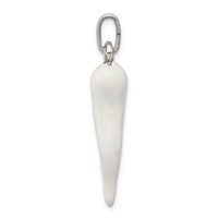 Sterling Silver White Enamel Italian Horn Pendant view 2