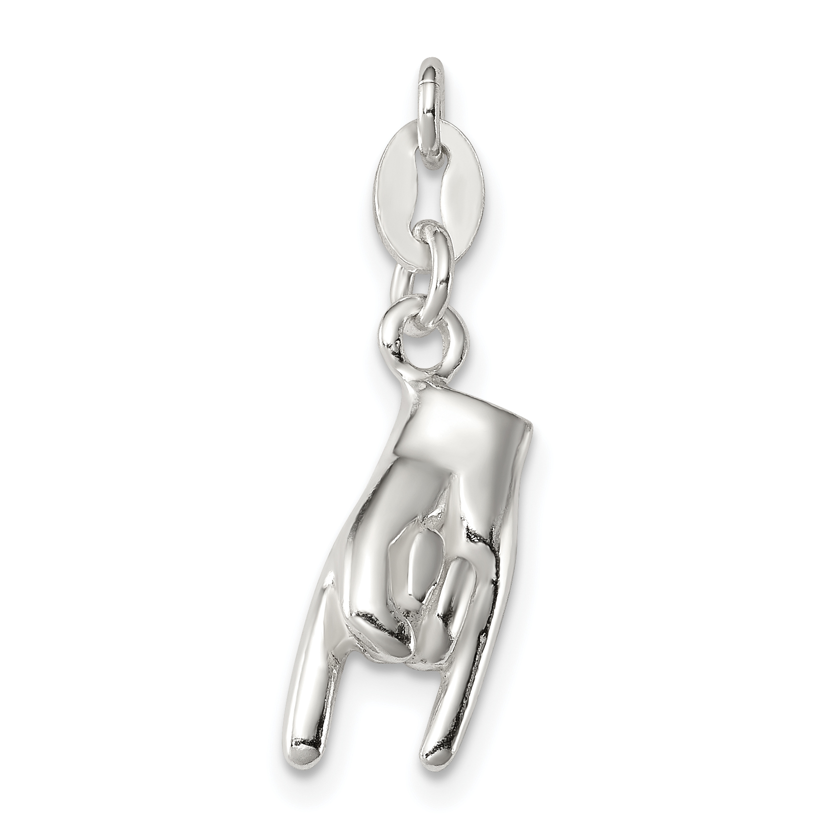 Sterling Silver Rock On Charm (QC6098)