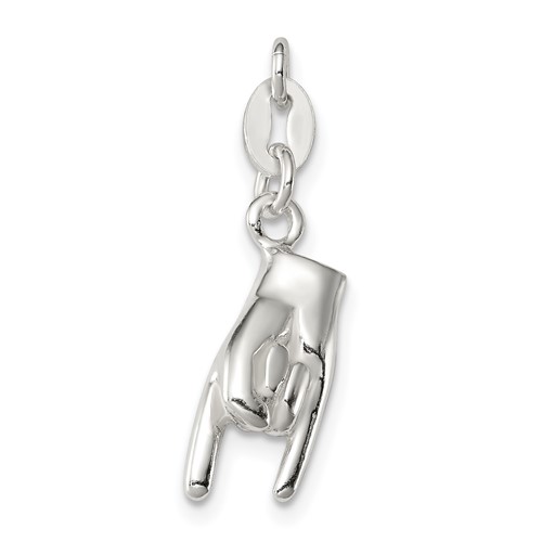 Sterling Silver Rock On Charm