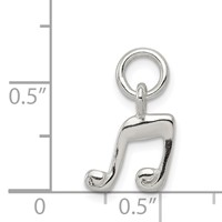 Sterling Silver Music Note Charm view 3