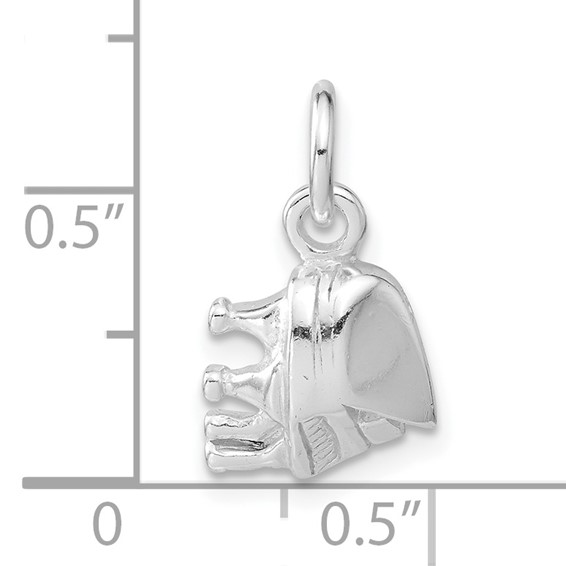 Sterling Silver Polished Piano Charm
