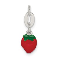 Sterling Silver Enameled Strawberry Charm view 4
