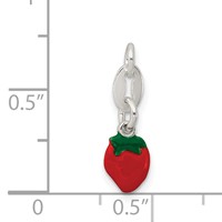Sterling Silver Enameled Strawberry Charm view 3