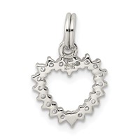 Sterling Silver Rhodium-plated CZ Heart Charm view 4