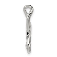 Sterling Silver Rhodium-plated CZ Hearts -Fits Up to 3mm Cubetto- Slide Pendant view 2