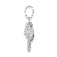 Sterling Silver Heart Charm with Key view 2