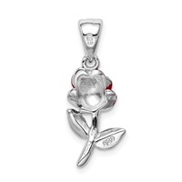 Sterling Silver Rhodium-platedEnamel Flower Charm view 4