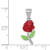 Sterling Silver Rhodium-platedEnamel Flower Charm view 3
