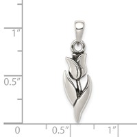 Sterling Silver Antiqued Tulip Pendant view 3