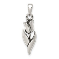 Sterling Silver Antiqued Tulip Pendant view 1