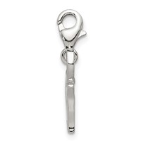 Sterling Silver Rhodium-plated Blue Enameled Elephant Charm with Lobster Clasp view 2
