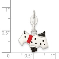 Sterling Silver Enameled Scottie Dog Charm view 3