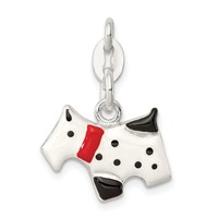 Sterling Silver Enameled Scottie Dog Charm view 1