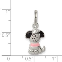 Sterling Silver Enameled Puppy Charm view 3
