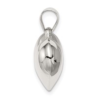 Sterling Silver Rhodium-plated Puffed Heart Charm view 2