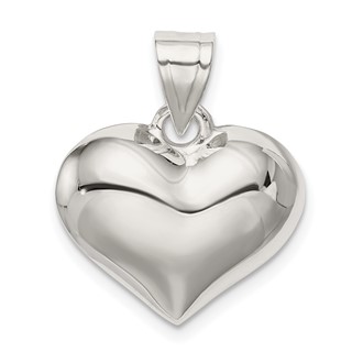 Sterling Silver Puffed Heart Pendants