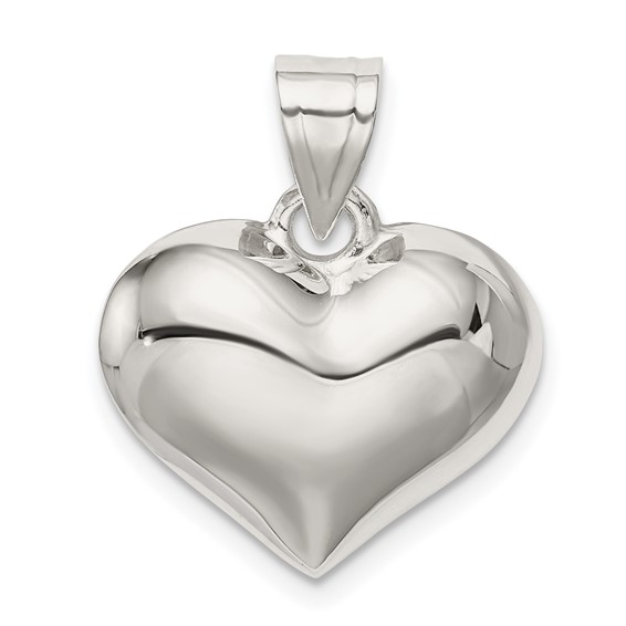 Sterling Silver Puffed Heart Pendants