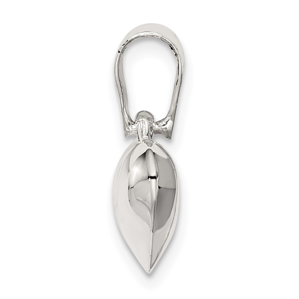 Sterling Silver Rhodium-plated Puffed Heart Charm (QC625)
