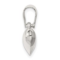 Sterling Silver Rhodium-plated 13mm Puffed Heart Charm view 2