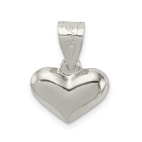 Sterling Silver Rhodium-plated 13mm Puffed Heart Charm view 3