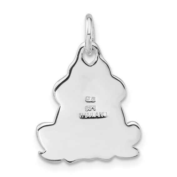 Sterling Silver Polished Multicolor Enameled Frog Charm