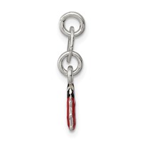 Sterling Silver Black Red Enameled Ladybug Charm view 2