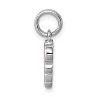 Sterling Silver Rhodium-plated Pink Glitter Enamel Dragonfly Charm view 2