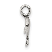 Sterling Silver Antiqued Small Dolphin Charm view 2