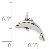 Sterling Silver Antiqued Small Dolphin Charm view 3