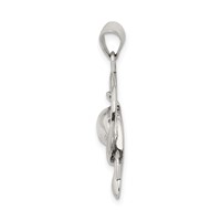Sterling Silver Antiqued Dolphin Jumping Through Hoop Charm view 2